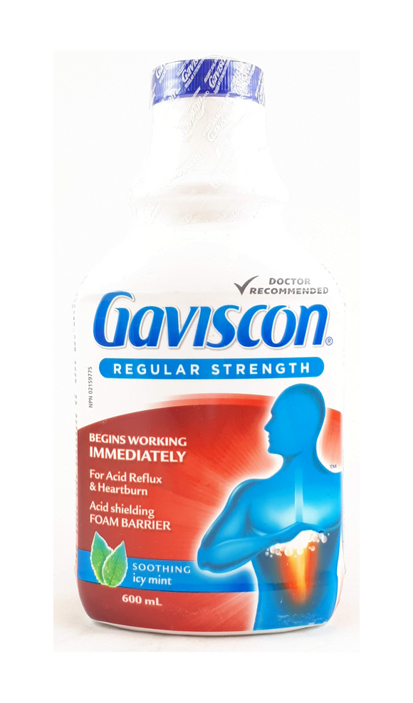 Gaviscon, Regular Strength, Icy Mint, 600 mL - Green Valley Pharmacy Ottawa Canada