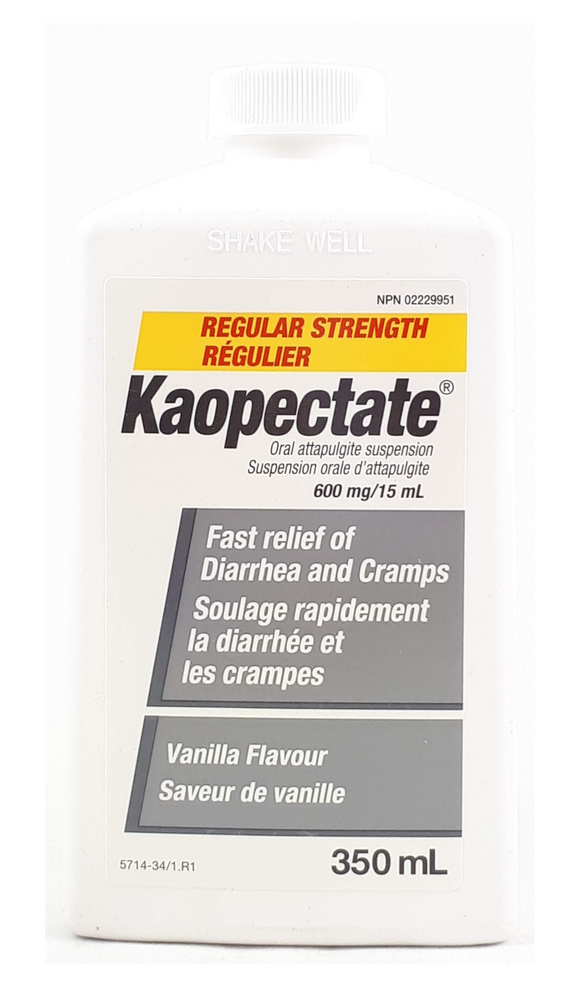 Kaopectate Suspension, Vanilla Flavor, 350 mL - Green Valley Pharmacy Ottawa Canada