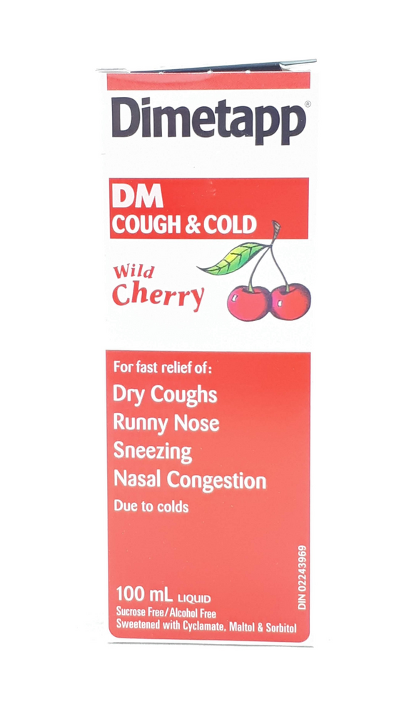 Dimetap DM Cough & Cold, Willd Cherry, 100 mL - Green Valley Pharmacy Ottawa Canada