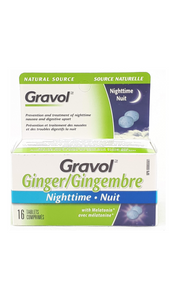Gravol Ginger Nighttime, 16 tablets - Green Valley Pharmacy Ottawa Canada