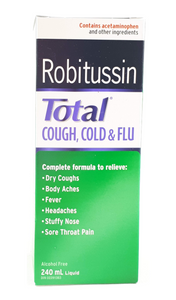 Robitussin Total Cough Cold & Flue, 240 mL - Green Valley Pharmacy Ottawa Canada