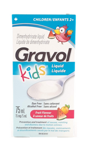 Gravol Liquid for Kids, 75 mL - Green Valley Pharmacy Ottawa Canada