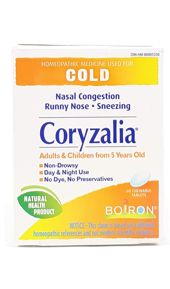 Coryzalia Cold, 60 Chewable Tablets - Green Valley Pharmacy Ottawa Canada