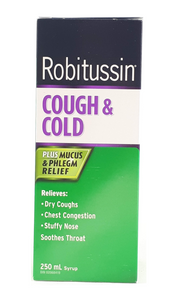 Robitussin Cough & Cold, 250 mL - Green Valley Pharmacy Ottawa Canada