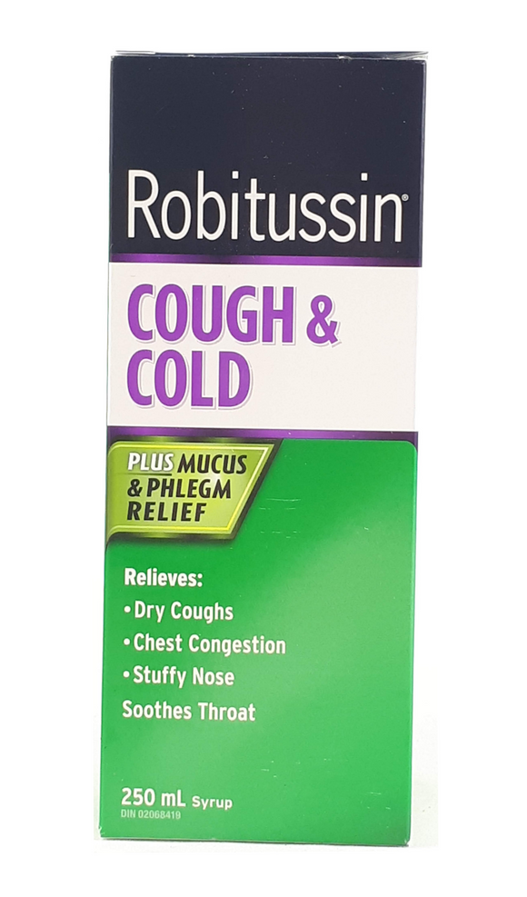 Robitussin Cough & Cold, 250 mL - Green Valley Pharmacy Ottawa Canada
