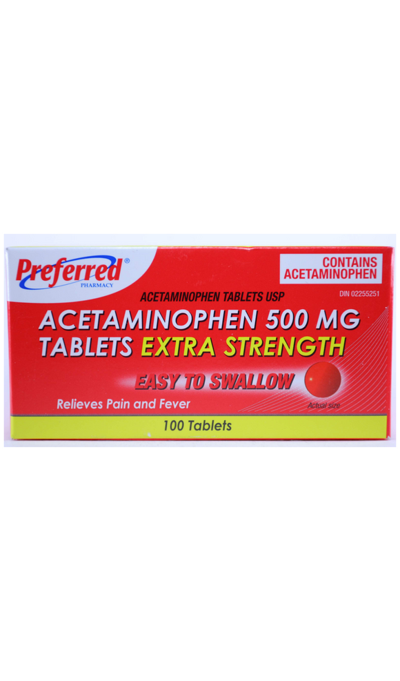Acetaminophen Extra Strength, 100 Tablets - Green Valley Pharmacy Ottawa Canada
