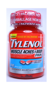 Tylenol Muscle Aches & Body Pain, 650mg, 110 Caplets - Green Valley Pharmacy Ottawa Canada