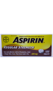 Aspirin Regular Strength, 100 Tablets - Green Valley Pharmacy Ottawa Canada