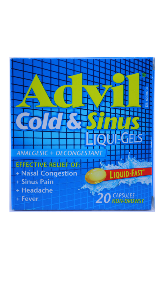 Advil Cold & Sinus, Liqui-Gels, 20 Capsules - Green Valley Pharmacy Ottawa Canada
