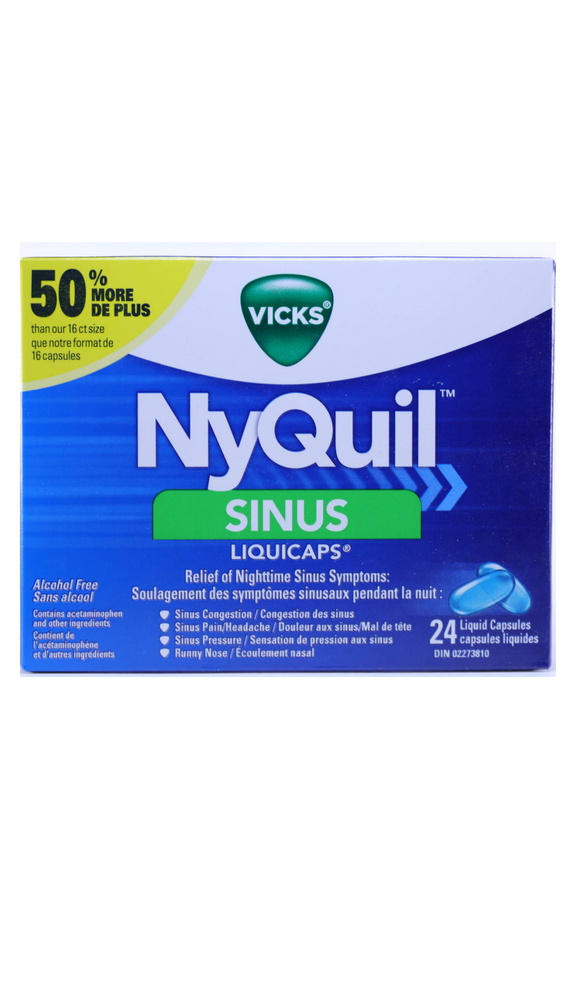 NyQuil Sinus, 24 Capsules - Green Valley Pharmacy Ottawa Canada