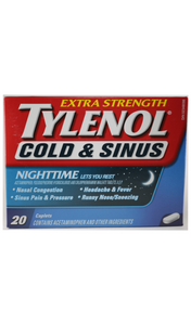 Tylenol Cold & Sinus, 20 Caplets - Green Valley Pharmacy Ottawa Canada