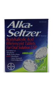 Alka-Seltzer, Lemon-Lime Flavor, 24 Tablets - Green Valley Pharmacy Ottawa Canada