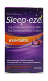 Sleep-eze, Eze-melts, Cherry Flavor, 16 Tablets - Green Valley Pharmacy Ottawa Canada