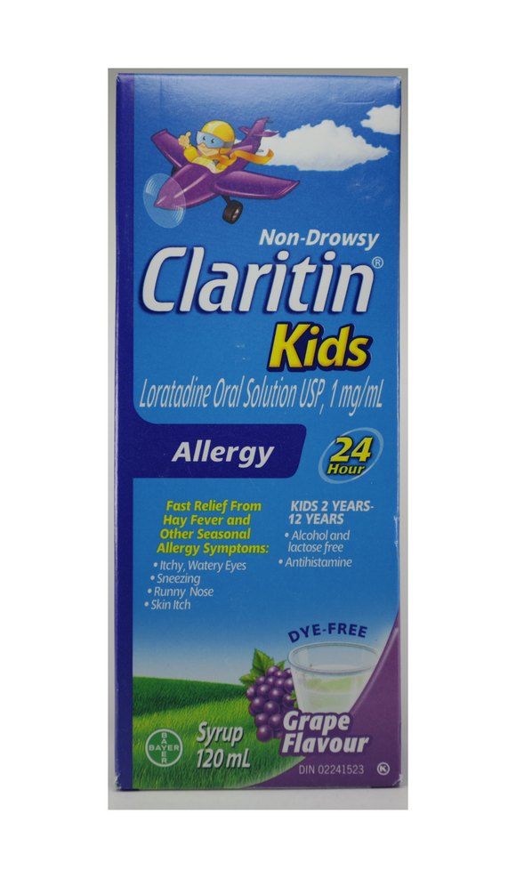 Claritin, Kids, Grape Flavor, 120 mL - Green Valley Pharmacy Ottawa Canada