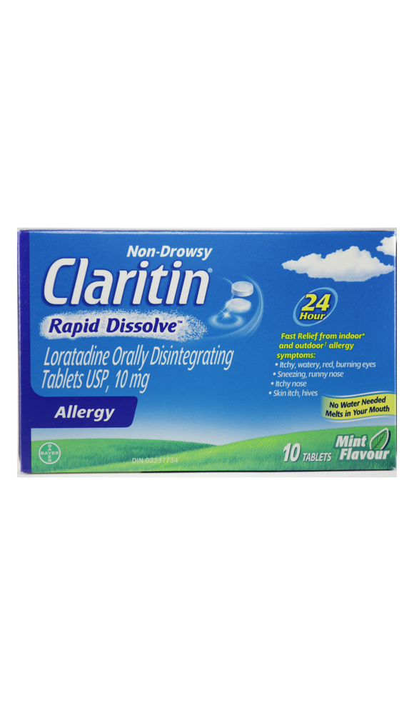 Claritin Rapid Dissolve, 10 Tablets - Green Valley Pharmacy Ottawa Canada