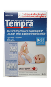 Tempra, Ages 0 to 23 Months, Cherry Flavor, 15 mL - Green Valley Pharmacy Ottawa Canada