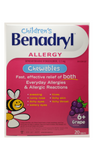 Benadryl Allergy for Kids, Grape Flavor, 20 Tablets - Green Valley Pharmacy Ottawa Canada