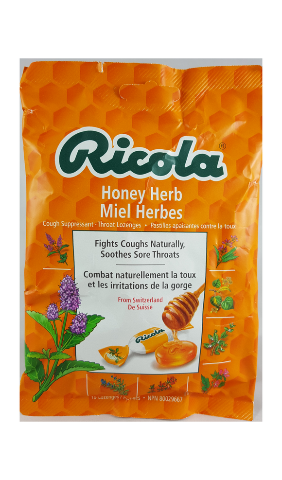 Ricola, Honey Herb, 19 Lozenges - Green Valley Pharmacy Ottawa Canada