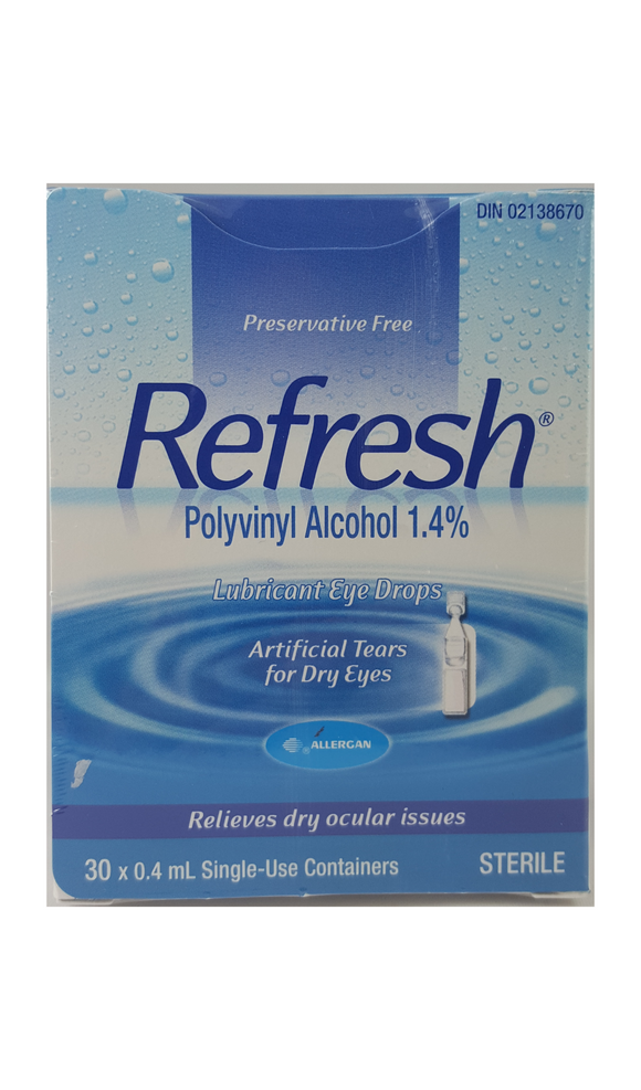 Refresh Lubricant Eye Drops, 30 x 0.4 mL - Green Valley Pharmacy Ottawa Canada