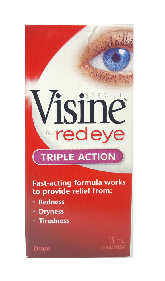 Visine Red Eye Triple Action, 15 mL - Green Valley Pharmacy Ottawa Canada