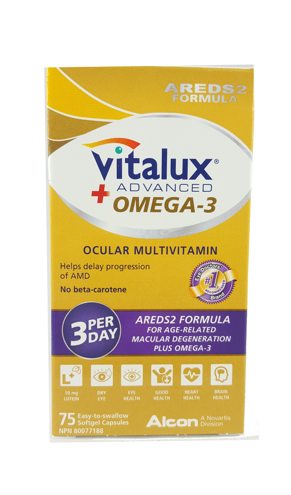 Vitalux Advanced + Omega-3, 75 Capsules - Green Valley Pharmacy Ottawa Canada
