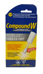 Compound W, Freeze Off Wart Remover, 12 Applications - Green Valley Pharmacy Ottawa Canada