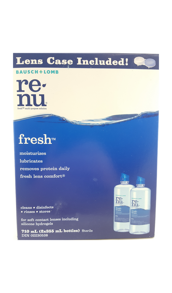 Bausch+Lomb re-nu, Fresh Cleaner, 2 x 355 mL - Green Valley Pharmacy Ottawa Canada
