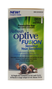 Optive Fusion, Lubricant Eye Drops, 30 x 0.4 mL - Green Valley Pharmacy Ottawa Canada