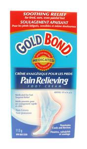 Gold Bond Pain Relieving Foot Cream, 113 g - Green Valley Pharmacy Ottawa Canada