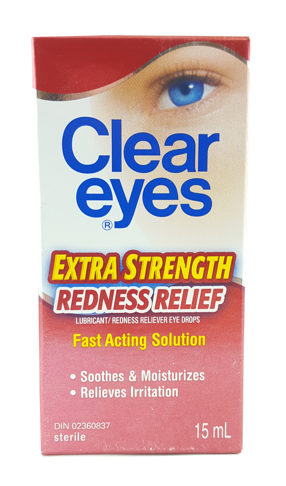 Clear Eyes Extra Strength Redness Relief, 15 mL - Green Valley Pharmacy Ottawa Canada