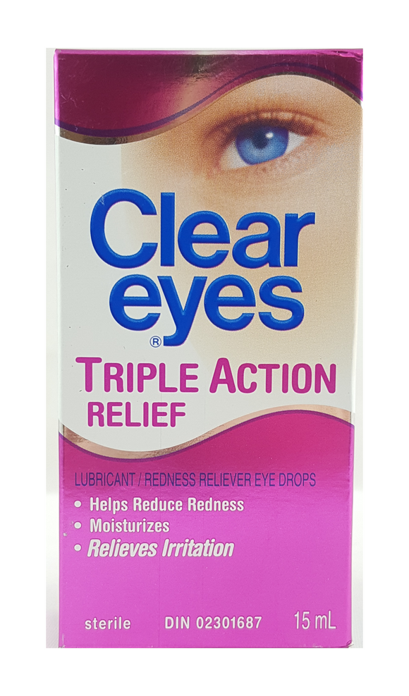 Clear Eyes, Triple Action Relief, 15 mL - Green Valley Pharmacy Ottawa Canada