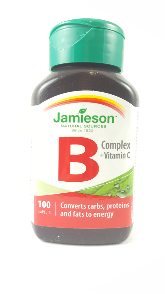 Jamieson Vitamin B Complex + Vitamin C, 100 Caplets - Green Valley Pharmacy Ottawa Canada