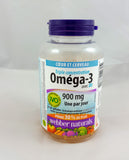 Webber naturals- Omega-3 900mg with D3. 65 Softgels - Green Valley Pharmacy Ottawa Canada